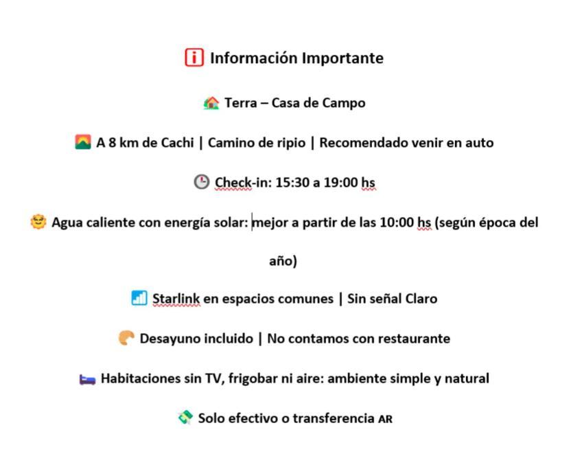 Terra - Casa De Campo Cachi Ngoại thất bức ảnh
